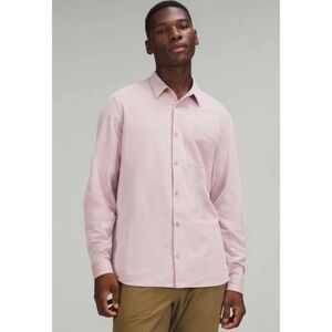 Lululemon Commission Long Sleeve Shirt Men’s Size M Pink Button Down Classic Fit